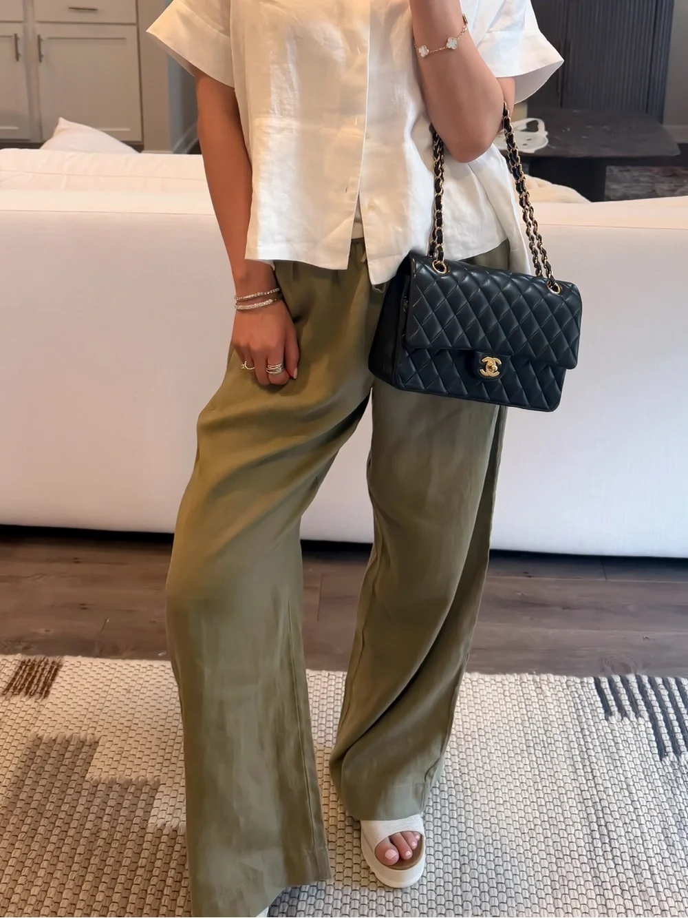 ✨ Everlane Drawstring Pant in Linen — Overland (olive) — Size XS ✨